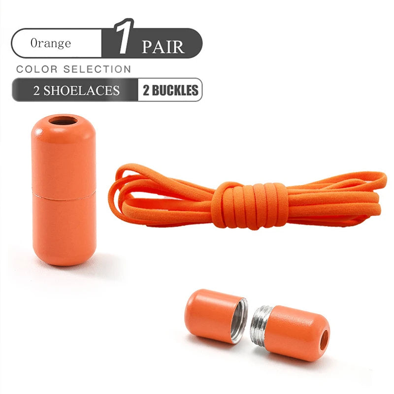 Elastische Schnürsenkel ohne Binden Halbrunde Schnürsenkel für Kinder- und Erwachsenensneaker Schnürsenkel Schnell und Bequem Metallverschluss Schnürsenkel