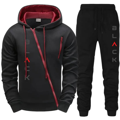2025 Heißer Verkauf Herren Trainingsanzug Hoodie Sweatpants Schwarzer Buchstabenprint Reißverschlussjacke Jogginghose Herbst Winter Freizeitmode Outfit