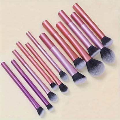 12-teiliges Profi-Make-up-Pinselset, multifunktionales Nylonborsten-Set mit ovalen Pinseln, ABS-Griff, für alle Hauttypen