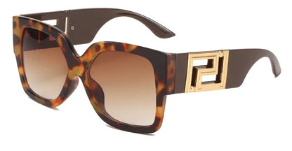 Luxusmarken-Design Übergroße Damen-Sonnenbrillen, quadratische Retro-Sonnenbrillen mit Farbverlauf.