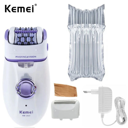 Kemei KM-2668 Damen Körper- und Gesichtsepilierer Wiederaufladbarer Rasierer Haarentferner für Frauen Elektrische Haarentfernungsmaschine für den Körper
