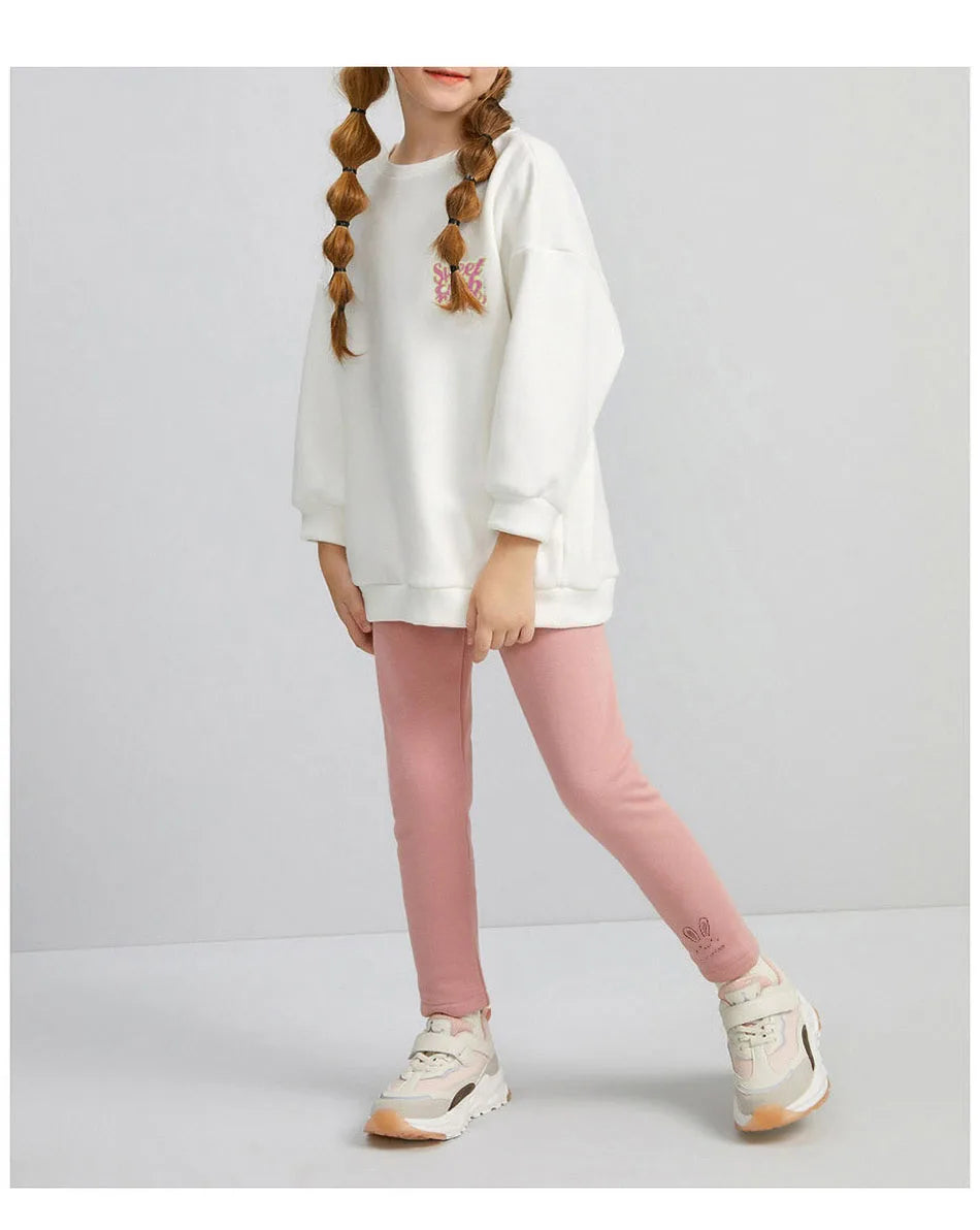 2025 Kinderleggings Mädchen Fleecegefütterte Thermohose Baby Freizeithose Kinder Warme Hoses Elastic Bunny Tights 3-8 Years