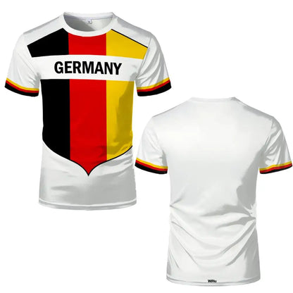 2026 Neues Deutschland T-Shirt mit Flaggendruck T-Shirt für Männer und Frauen, Schnell trocknend, Fußballtraining, Freizeit- und Straßenkleidung, Kurzarm-Sporttop