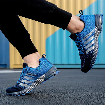 Neue Herren- und Damen-Sportschuhe mit fliegendem Mesh-Obermaterial für Frühling und Sommer, atmungsaktiv, bis EU Grösse 45.5
