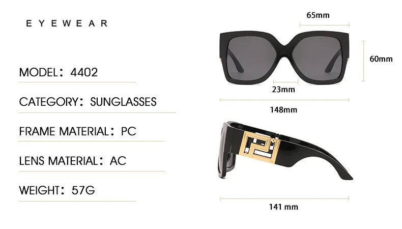 Luxusmarken-Design Übergroße Damen-Sonnenbrillen, quadratische Retro-Sonnenbrillen mit Farbverlauf.