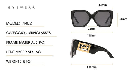 Luxusmarken-Design Übergroße Damen-Sonnenbrillen, quadratische Retro-Sonnenbrillen mit Farbverlauf.