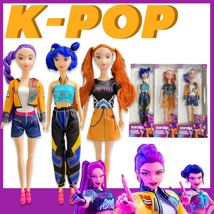 30cm K-Pop Dämonenjäger Anime Kpop Mädchen Gruppe Cartoon Rumi Zoey Mira Action-Figuren Vinyl-Figuren Modellpuppen Mädchen Weihnachtsgeschenk / Geburtstag