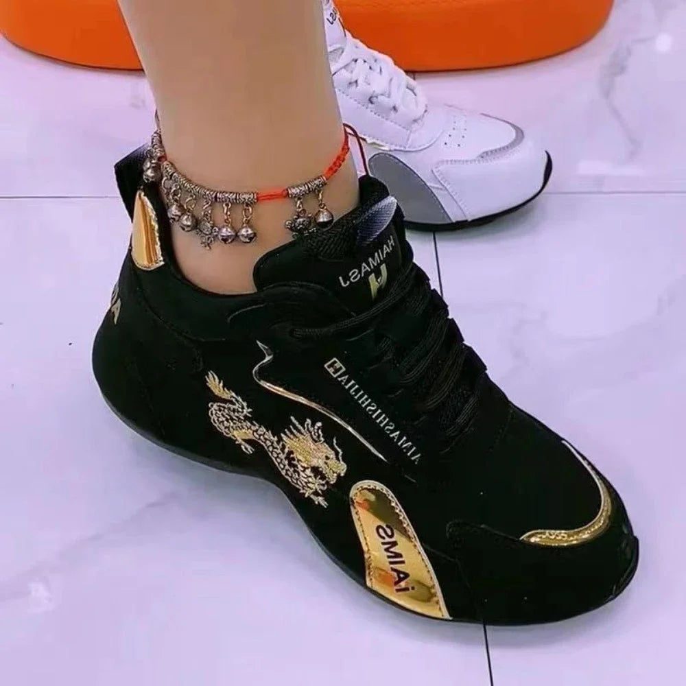 Designer-Sneaker für Frauen, Sommer, Leder, wasserdicht, lässige Sportschuhe, leicht, atmungsaktiv, rutschfeste Plateau-Schuhe
