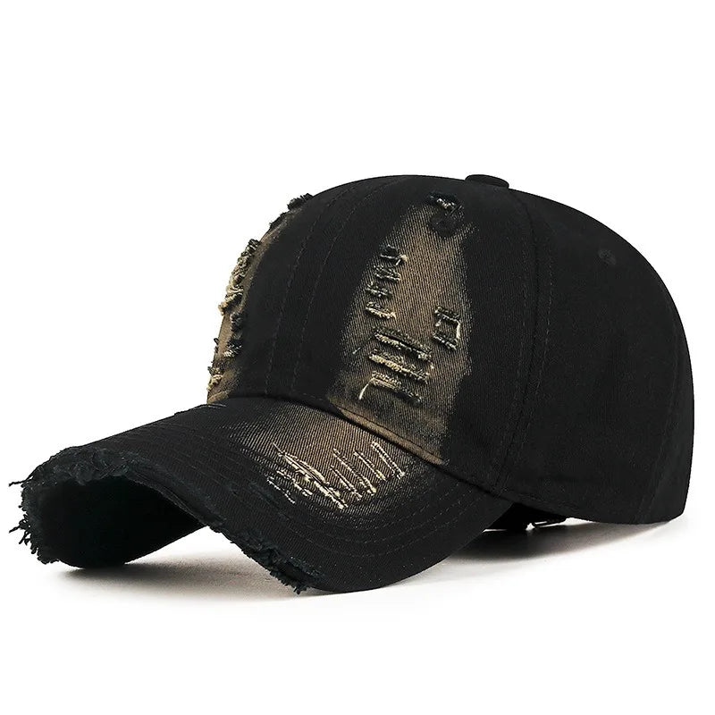Coole Mode Damen Herren Ripped Denim Baumwoll Baseballcap Unisex  Für Damen und Herren