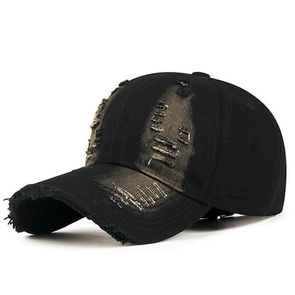 Coole Mode Damen Herren Ripped Denim Baumwoll Baseballcap Unisex  Für Damen und Herren