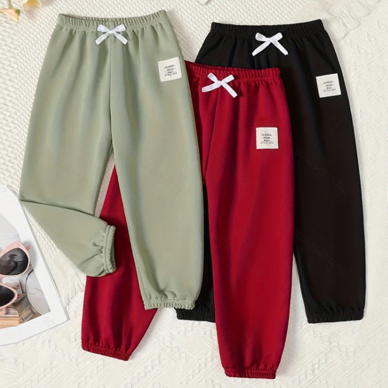 Kinder Mehrfarbige Saisonale Freizeit-Sporthose für Jungen und Mädchen Herbst Solide Farbe Modische Lockere Sweatpants