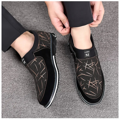 Business-Lederschuhe für Herren 2025 Neue Komfort-Trend Flache Arbeitsschuhe Freizeit-Mokassins Sneaker zum Hineinschlüpfen Große Herren-Loafer