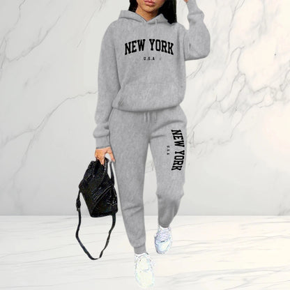 2026 Frühling Herbst Damen Sets 2-teilig Hoodies Hosen Anzug Sportoutfits Buchstaben Druck Ästhetische Kleidung Damen Trainingsanzug Hosen Sets