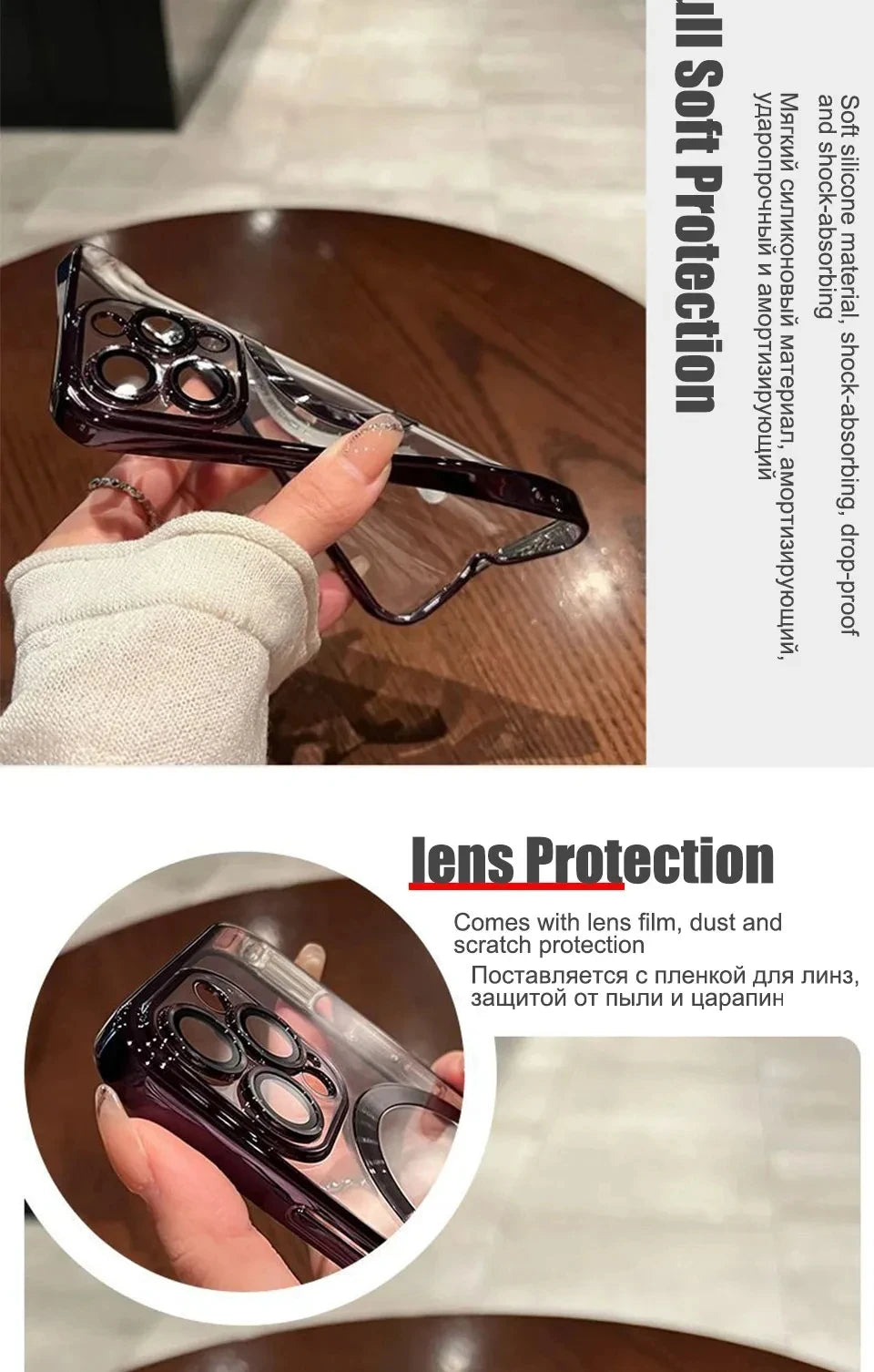 Verchromtes weiches TPU-Case mit vollständigem Linsenschutz für iPhone 13 14 12 11 15 Pro Max Plus Magsafe magnetische Handyhülle kabelloses Ladecover