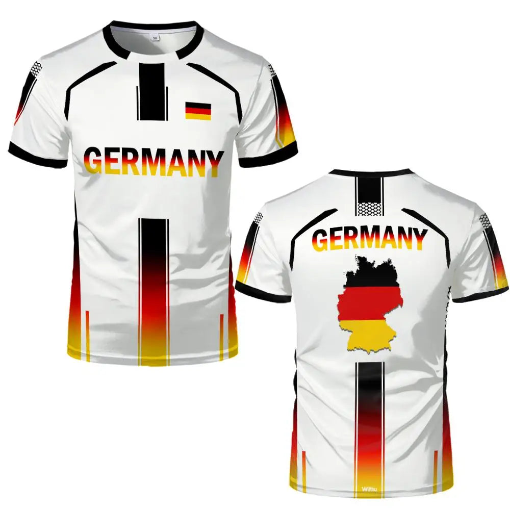 2026 Neues Deutschland T-Shirt mit Flaggendruck T-Shirt für Männer und Frauen, Schnell trocknend, Fußballtraining, Freizeit- und Straßenkleidung, Kurzarm-Sporttop