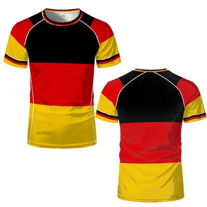2026 Neues Deutschland T-Shirt mit Flaggendruck T-Shirt für Männer und Frauen, Schnell trocknend, Fußballtraining, Freizeit- und Straßenkleidung, Kurzarm-Sporttop