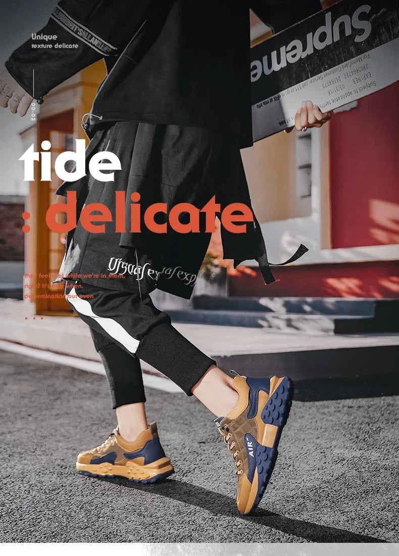 Dicke Sohle Herrensneaker Mode Herren Schuh Vielseitiger Vulkanisierter Schuh Schnürschuh Outdoor-Laufschuhe Rutschfest Zapatillas de Hombre