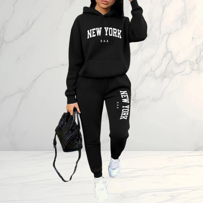 2026 Frühling Herbst Damen Sets 2-teilig Hoodies Hosen Anzug Sportoutfits Buchstaben Druck Ästhetische Kleidung Damen Trainingsanzug Hosen Sets