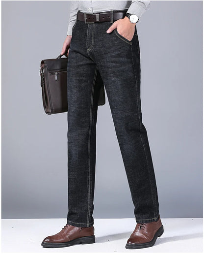 Neue Herren Leichte Luxus-Stretch-Slim-Fit-Hose Bequeme Weiche Business-Mode Gerade Lässige Denim-Hosen Herrenmarke Kleidung