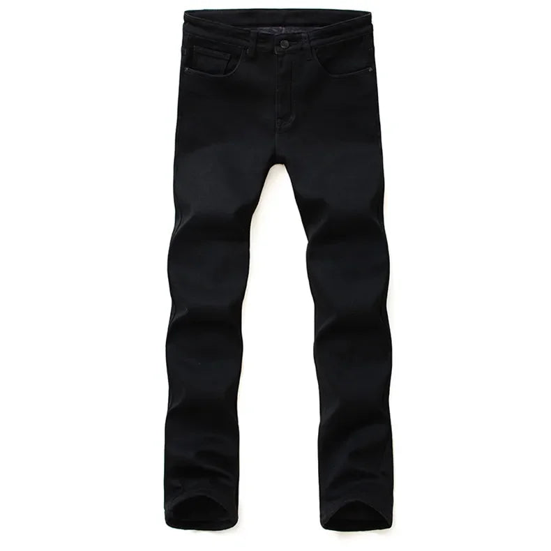 Herren Klassische Modemarke Jeans Homme Mann Weiche Stretch Schwarze  Denim Hosen Herrenhosen