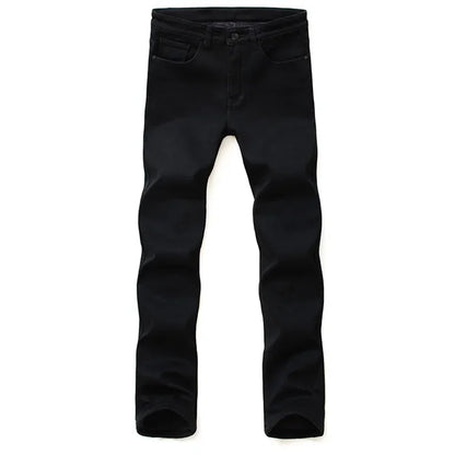 Herren Klassische Modemarke Jeans Homme Mann Weiche Stretch Schwarze  Denim Hosen Herrenhosen