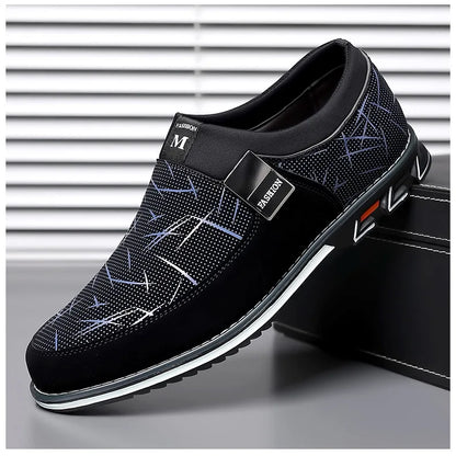 Business-Lederschuhe für Herren 2025 Neue Komfort-Trend Flache Arbeitsschuhe Freizeit-Mokassins Sneaker zum Hineinschlüpfen Große Herren-Loafer