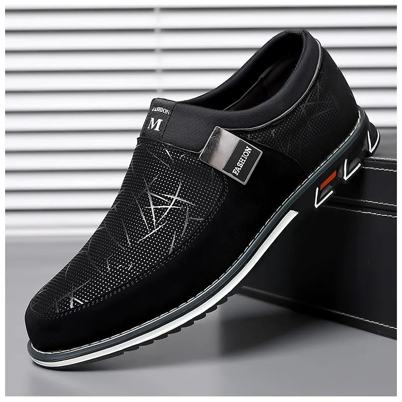 Business-Lederschuhe für Herren 2025 Neue Komfort-Trend Flache Arbeitsschuhe Freizeit-Mokassins Sneaker zum Hineinschlüpfen Große Herren-Loafer