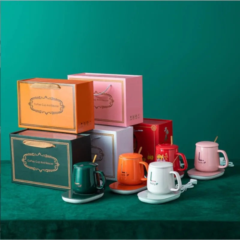 2025 warme und isolierte Kaffeetassen aus Keramik, konstant temperierte Tassen, 55-Grad-warme Keramiktasse mit Jiapin-Tassen-Geschenkbox-Sets