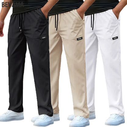 Herren Leichte Hosen Lässige Locker Sitzende Sporthosen Herren Lässige Dünne Gerade Beinhosen Männliche Mode Outdoor Jogginghosen