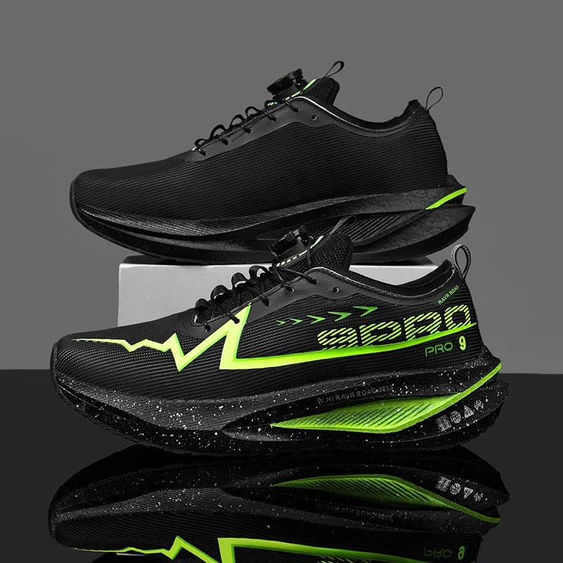 Fluoreszierende Laufschuhe Kohlefaserplatte Marathon Herren Sport Atmungsaktiv Leicht Damen Bequeme Sportliche Sneakers Freizeit