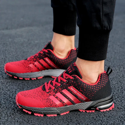 Neue Herren- und Damen-Sportschuhe mit fliegendem Mesh-Obermaterial für Frühling und Sommer, atmungsaktiv, bis EU Grösse 45.5