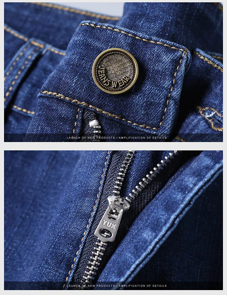 Neue Herren Leichte Luxus-Stretch-Slim-Fit-Hose Bequeme Weiche Business-Mode Gerade Lässige Denim-Hosen Herrenmarke Kleidung