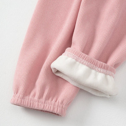 1 oder 2  Stück Herbst- und Winter-Kinder-Sporthose mit Nadelstreifen für Jungen und Mädchen, dick und warm