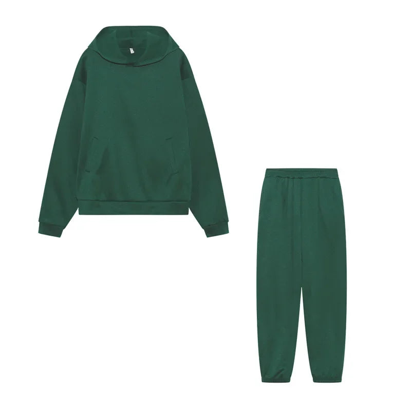 Großformat modisches Sweatshirt mit langen Ärmeln und Hosen-Set Herbst/Winter Damen Freizeitbekleidung Zweiteiliger Anzug Bequeme Plus-Size...