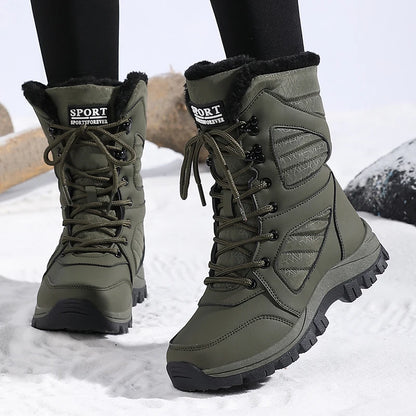 Winter Damen Schneestiefel High-Top Wasserdichte Knöchelstiefel Damen Dicke Plus Warme Schneewanderstiefel Outdoor Baumwollschuhe Sneakers