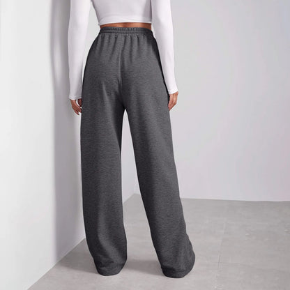 Weite Hosen für Frauen, Fleece-gefütterte Sweatpants, gerade Hosen, einfarbige Fitness-Jogginghosen, Reisezubehör-Basics