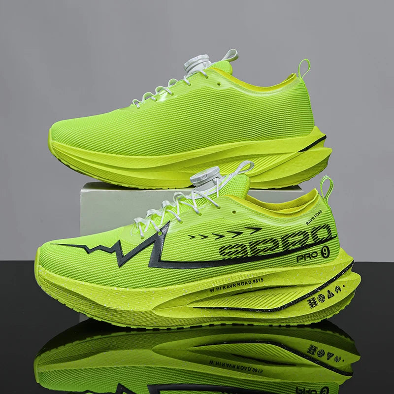 Fluoreszierende Laufschuhe Kohlefaserplatte Marathon Herren Sport Atmungsaktiv Leicht Damen Bequeme Sportliche Sneakers Freizeit