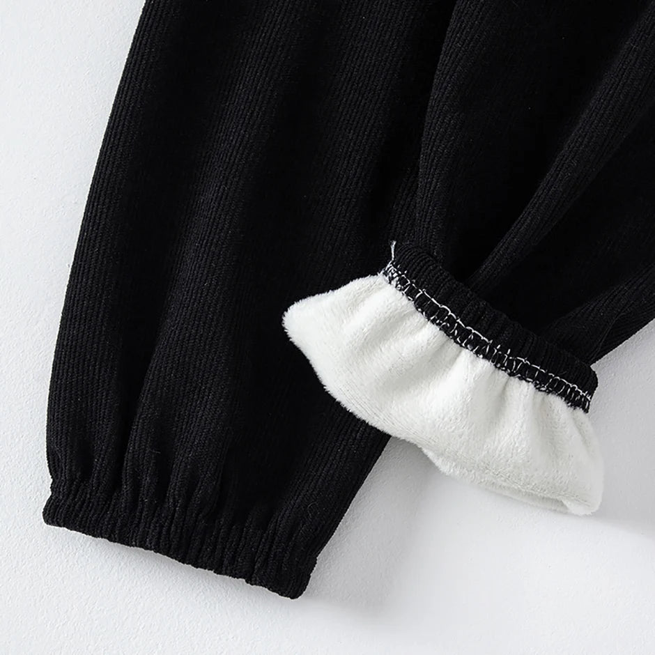 1 oder 2  Stück Herbst- und Winter-Kinder-Sporthose mit Nadelstreifen für Jungen und Mädchen, dick und warm