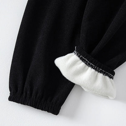 1 oder 2  Stück Herbst- und Winter-Kinder-Sporthose mit Nadelstreifen für Jungen und Mädchen, dick und warm