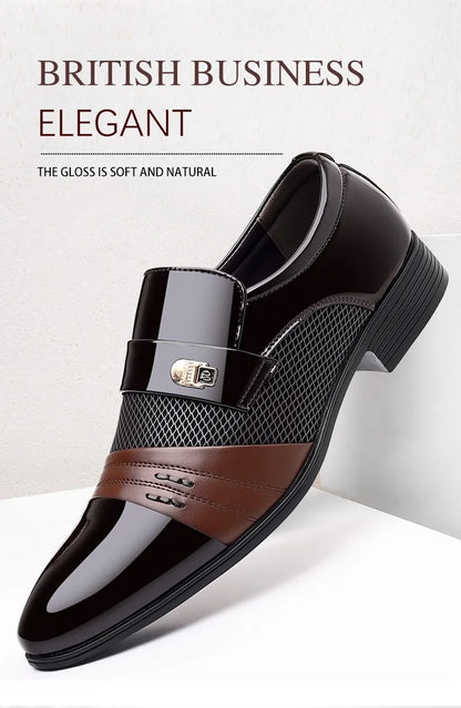 Edle Kunstleder Oxford Schuhe Herren Luxus Lack Hochzeitsschuhe Spitz zulaufende Business Schuhe für Herren Klassische Lederschuhe Große Größen 38-48