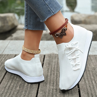 Damen Freizeitschuhe Mode Atmungsaktive Laufnetz-Flats Sneaker