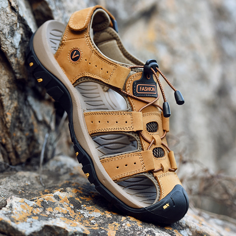 Sommer Herren Sandalen Kunstleder Herren Freizeitschuhe Outdoor Herren Ledersandalen für Herren Strandschuhe Große Größen 38-48