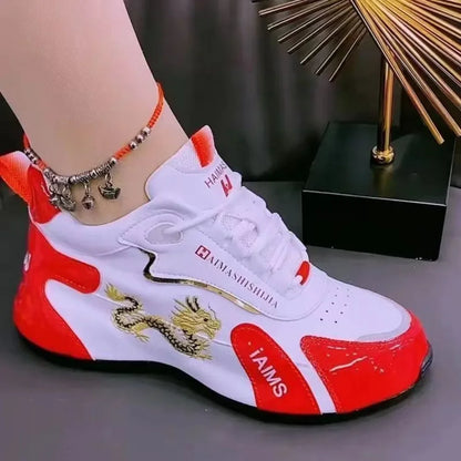 Designer-Sneaker für Frauen, Sommer, Leder, wasserdicht, lässige Sportschuhe, leicht, atmungsaktiv, rutschfeste Plateau-Schuhe