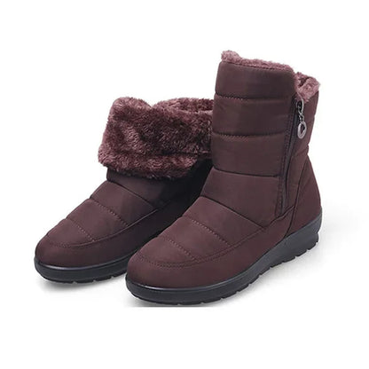 BEYARNE die neuen wasserdichten rutschfesten Winterstiefel plus Baumwoll-Velours-Schuhe für Frauen, warme große Größe 41 42 Schneestiefel E1068