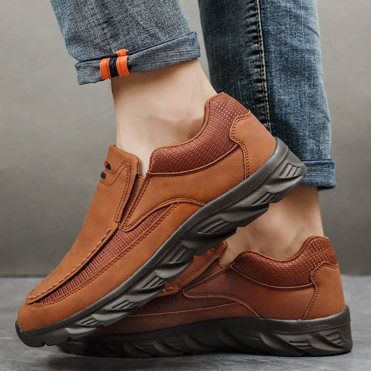 Herren Kunst-Lederschuhe Lässige Schuhe Atmungsaktive Loafers Herren Sneaker Neue Bequeme Lederschuhe Flache Schuhe Herren Sneaker