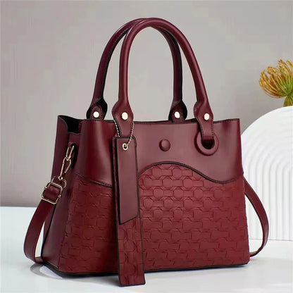 Neue modische Damenhandtasche mit großem Fassungsvermögen, vielseitige Umhängetasche, einfaches Karomuster