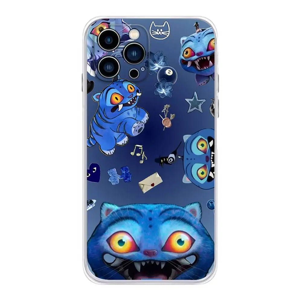 Goldene KPop Demon Hunters Handyhülle für iPhone 17, 16, 15, 14, 13, 12, 11 Plus, Pro, Max, XR, Plus, E, Mini Transparente Weiche Hülle