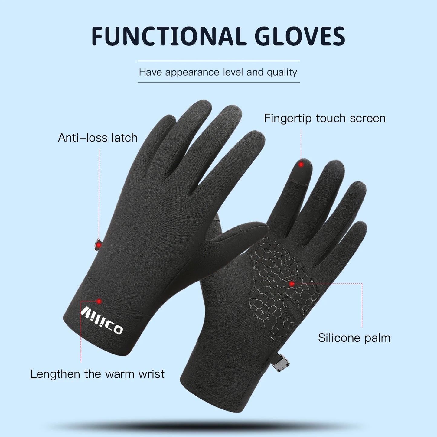 Guantes deportivos de otoño e invierno para padres e hijos para niños para correr y andar en bicicleta, compatibles con pantalla táctil, con forro polar, protección contra el frío, guantes de ciclismo