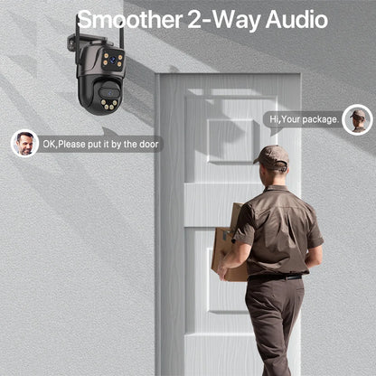 WONSDAR 4K PTZ WIFI Kamera Doppellinse Doppeltbildschirm IP Kamera Außenbereich HD Automatische Verfolgung Sicherheitsüberwachung CCTV Überwachung iCSee