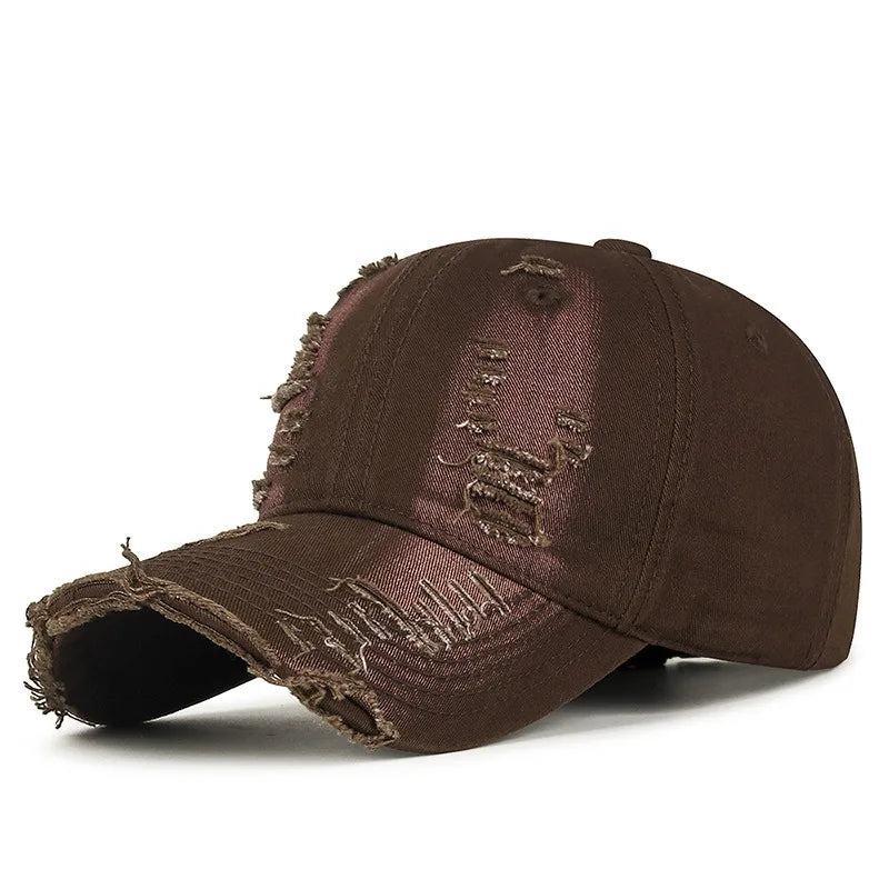 Coole Mode Damen Herren Ripped Denim Baumwoll Baseballcap Unisex  Für Damen und Herren